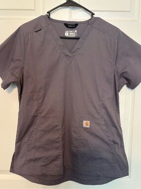 Carhartt Woman’s Slate Gray V-Neck Short Sleeve Scrub Top Tee